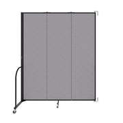 Wallmount Room Divider - 7' 4"H x 5' 6"L - 3 Panel, Select Gray, Fabric