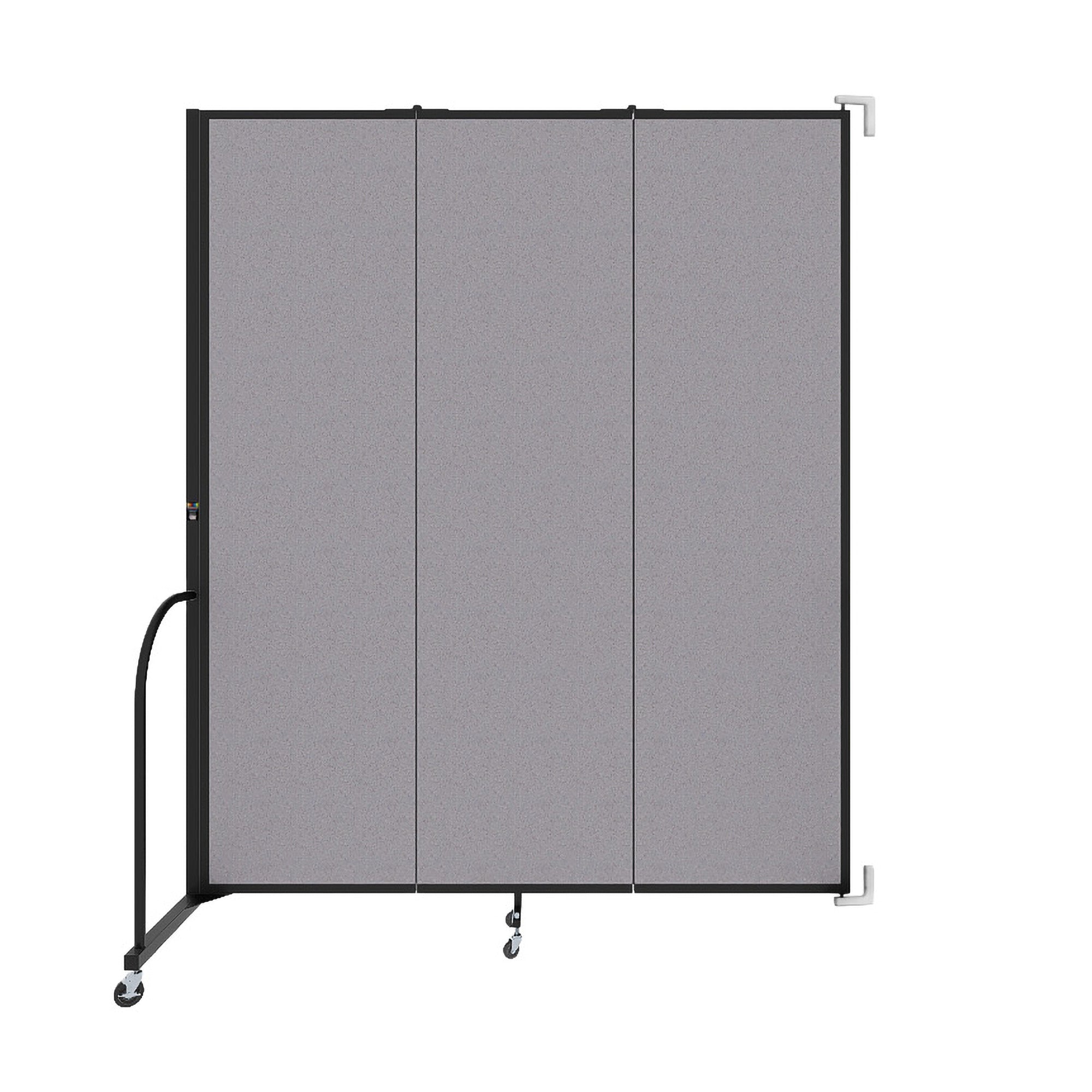Wallmount Room Divider - 7' 4"H x 5' 6"L - 3 Panel, Select Gray, Fabric