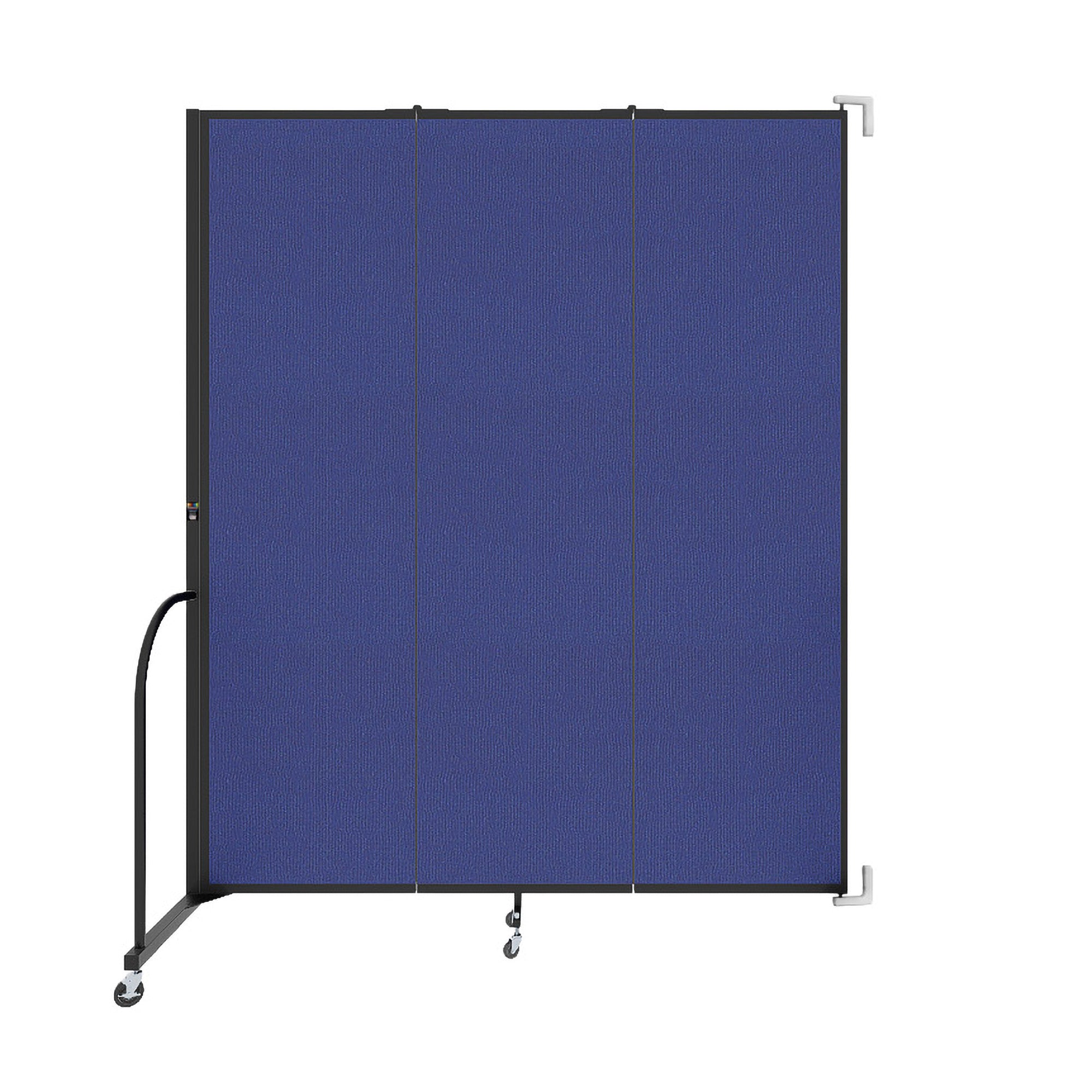 Wallmount Room Divider - 7' 4"H x 5' 6"L - 3 Panel, Royal Blue, Fabric