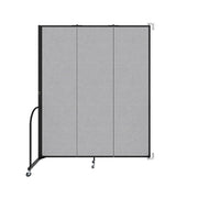 Wallmount Room Divider - 7' 4"H x 5' 6"L - 3 Panel, Gray Smoke, Fabric