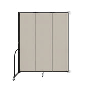 Wallmount Room Divider - 7' 4"H x 5' 6"L - 3 Panel, Sand, Fabric