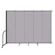 Wallmount Room Divider - 7' 4"H x 9' 2"L - 5 Panel, Select Gray, Fabric