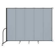 Wallmount Room Divider - 7' 4"H x 9' 2"L - 5 Panel, Summer Blue, Fabric