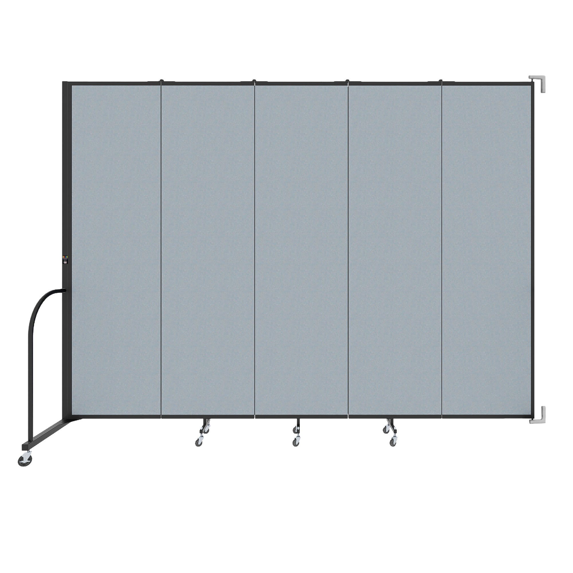 Wallmount Room Divider - 7' 4"H x 9' 2"L - 5 Panel, Summer Blue, Fabric
