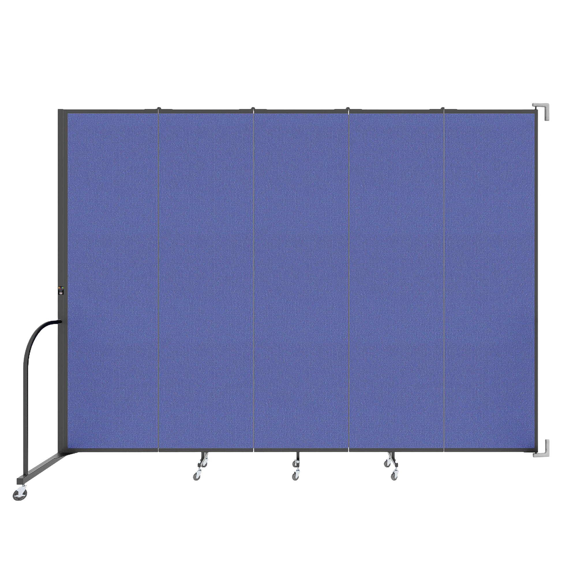 Wallmount Room Divider - 7' 4"H x 9' 2"L - 5 Panel, Royal Blue, Fabric