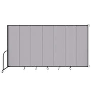 Wallmount Room Divider - 7' 4"H x 12' 10"L - 7 Panel, Select Gray, Fabric