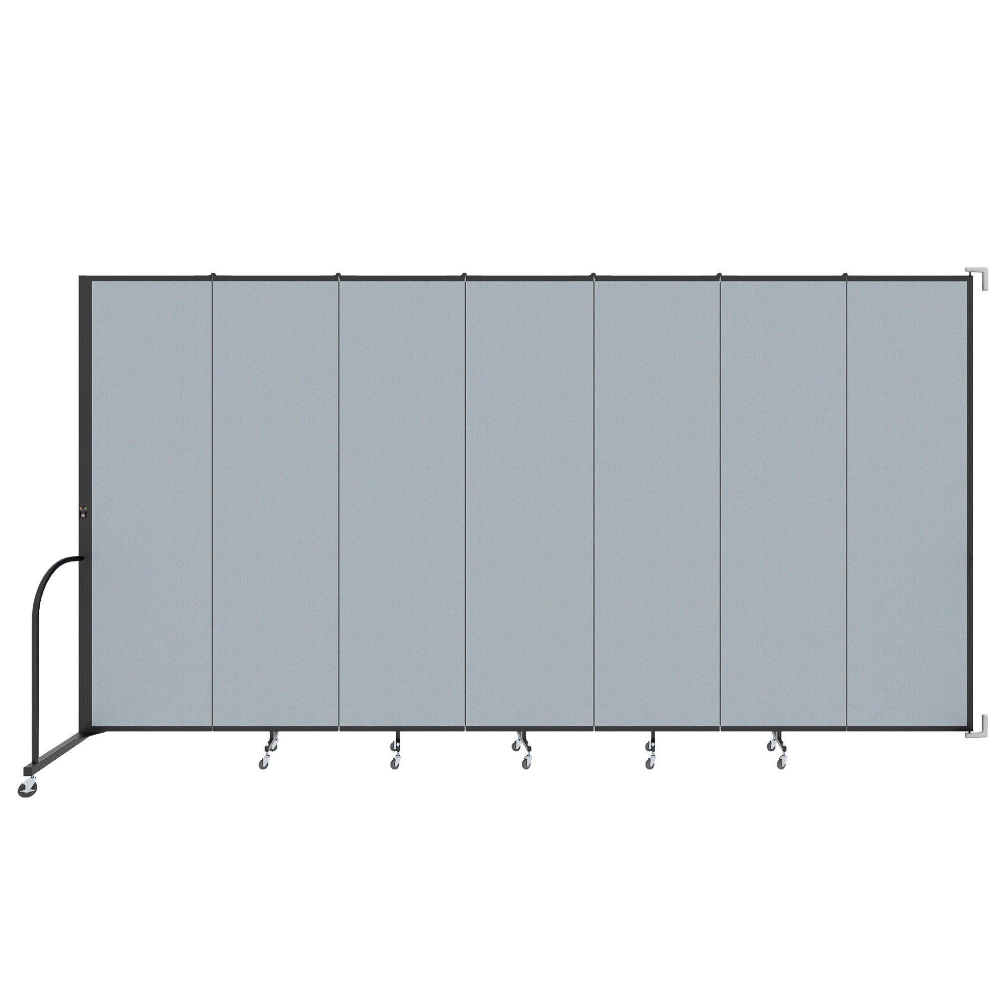 Wallmount Room Divider - 7' 4"H x 12' 10"L - 7 Panel, Summer Blue, Fabric