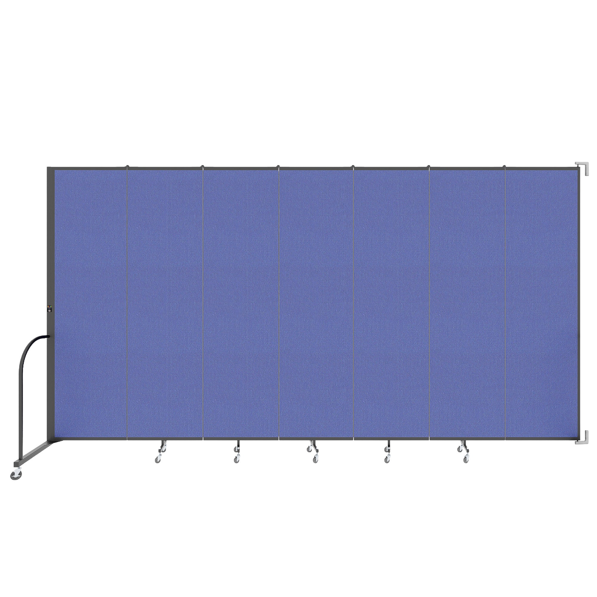Wallmount Room Divider - 7' 4"H x 12' 10"L - 7 Panel, Royal Blue, Fabric