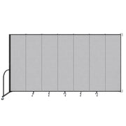 Wallmount Room Divider - 7' 4"H x 12' 10"L - 7 Panel, Gray Smoke, Fabric
