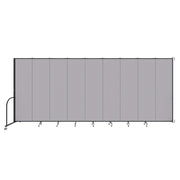 Wallmount Room Divider - 7' 4"H x 16' 6"L - 9 Panel, Select Gray, Fabric