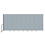 Wallmount Room Divider - 7' 4"H x 16' 6"L - 9 Panel, Summer Blue, Fabric
