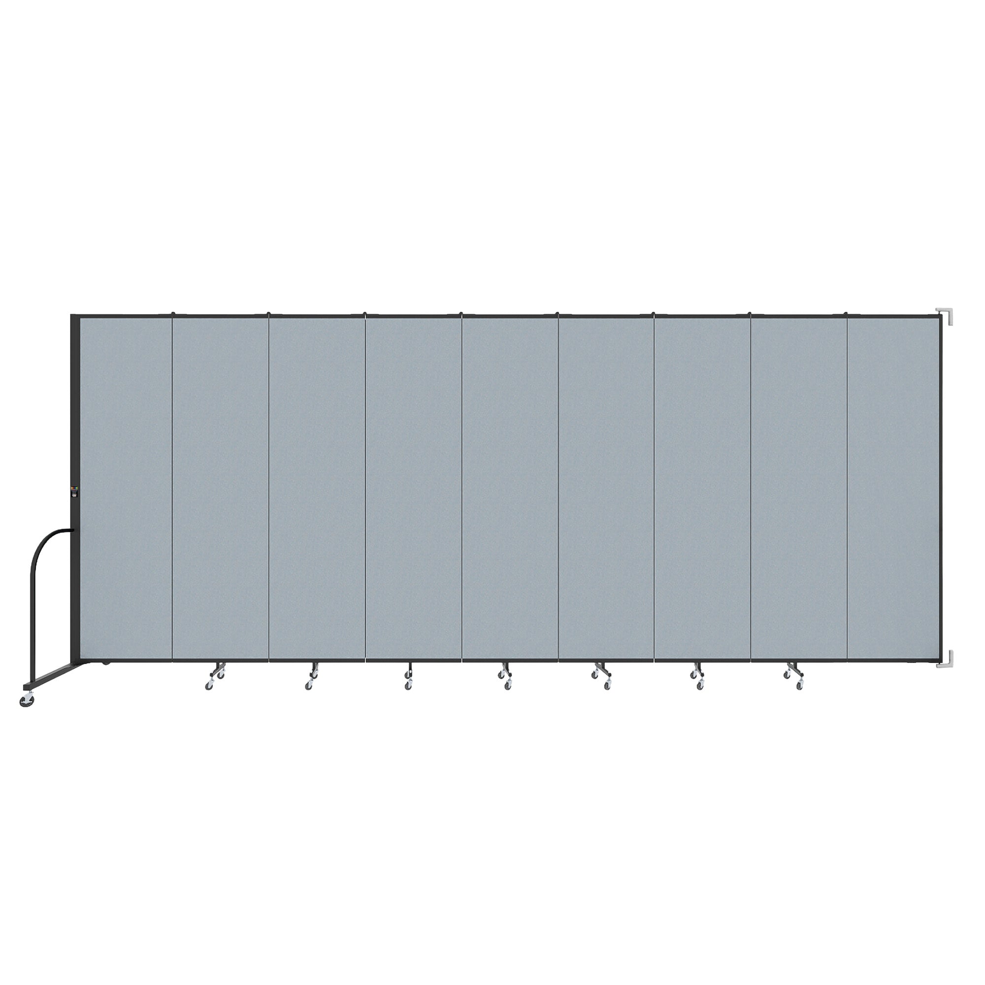 Wallmount Room Divider - 7' 4"H x 16' 6"L - 9 Panel, Summer Blue, Fabric