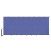 Wallmount Room Divider - 7' 4"H x 16' 6"L - 9 Panel, Royal Blue, Fabric