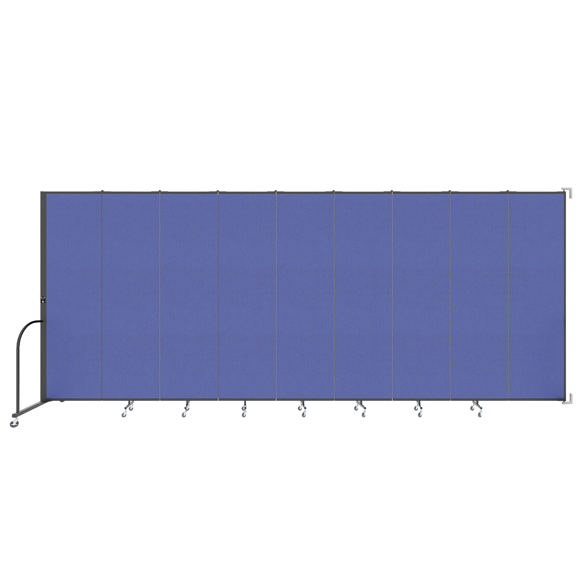 Wallmount Room Divider - 7' 4"H x 16' 6"L - 9 Panel, Royal Blue, Fabric