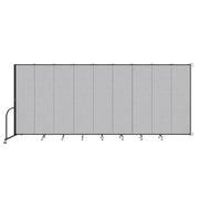 Wallmount Room Divider - 7' 4"H x 16' 6"L - 9 Panel, Gray Smoke, Fabric