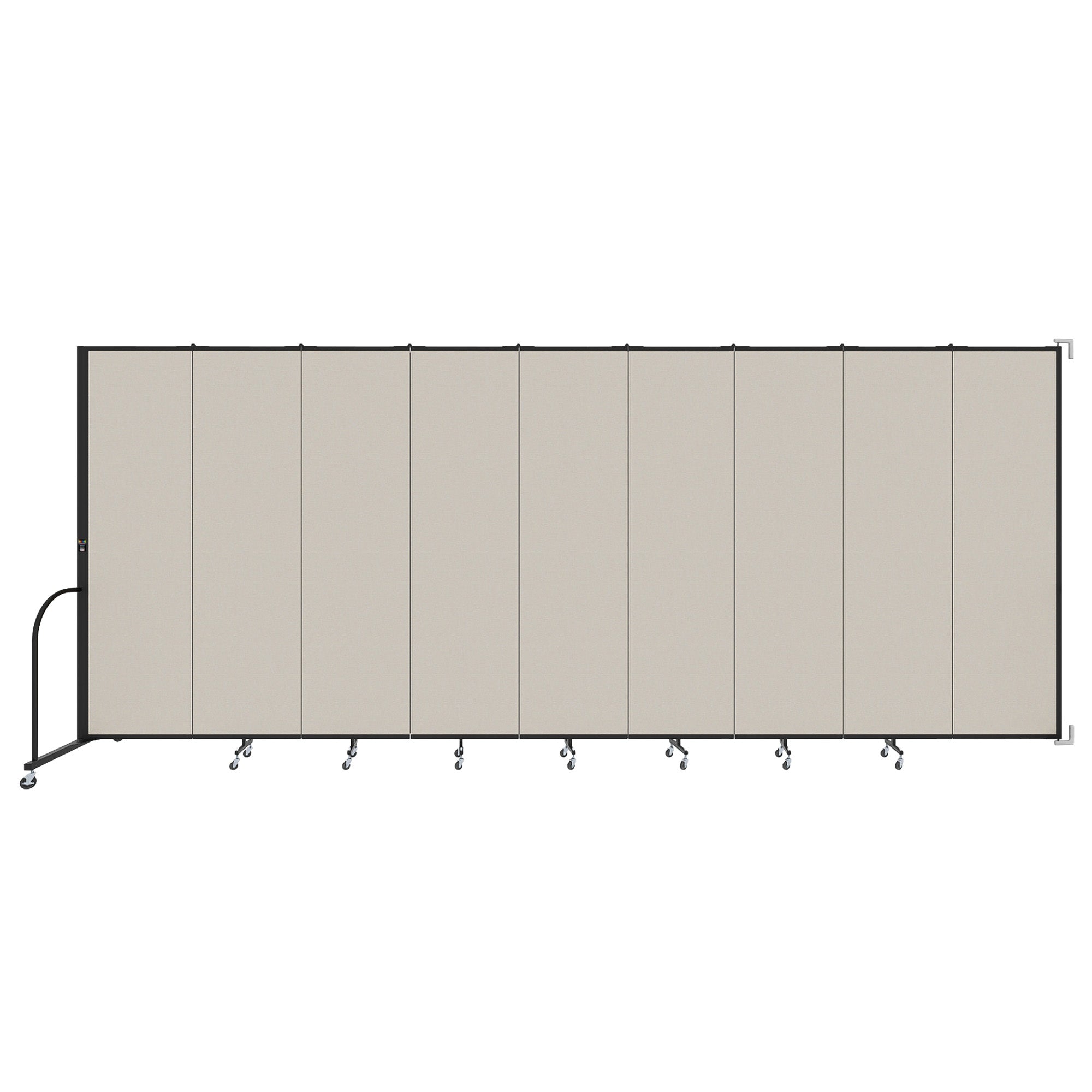 Wallmount Room Divider - 7' 4"H x 16' 6"L - 9 Panel, Sand, Fabric