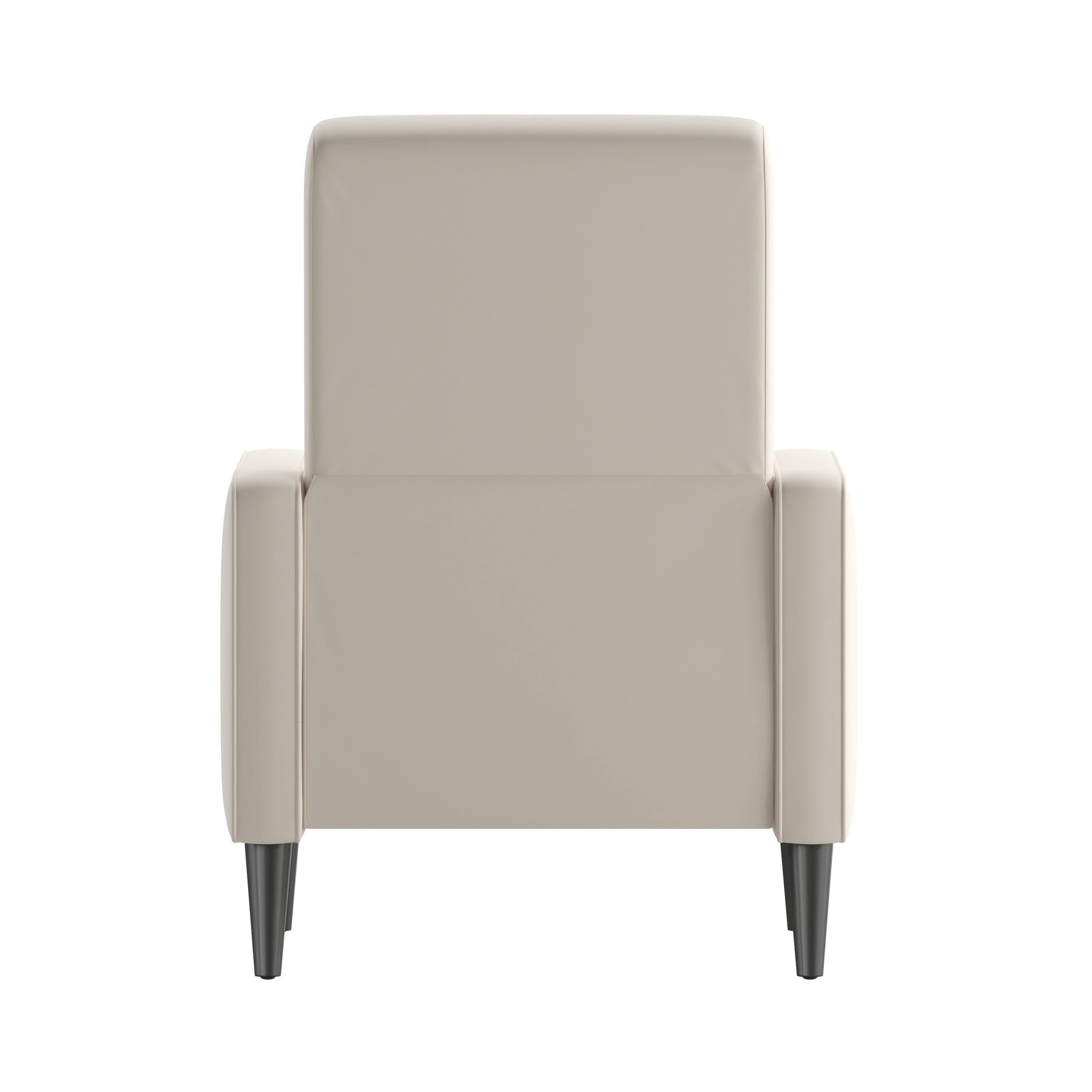 Ezra Mid-Century Modern Fabric Upholstered Button Tufted Pushback Recliner in Cream for Residential & Commercial Use