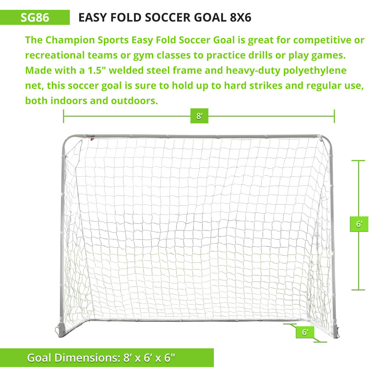 Easy Fold Soccer Goal 8' x 6'