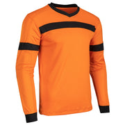KEEPER Soccer Goalie Jersey - Neon Orange Black - Adult - Small