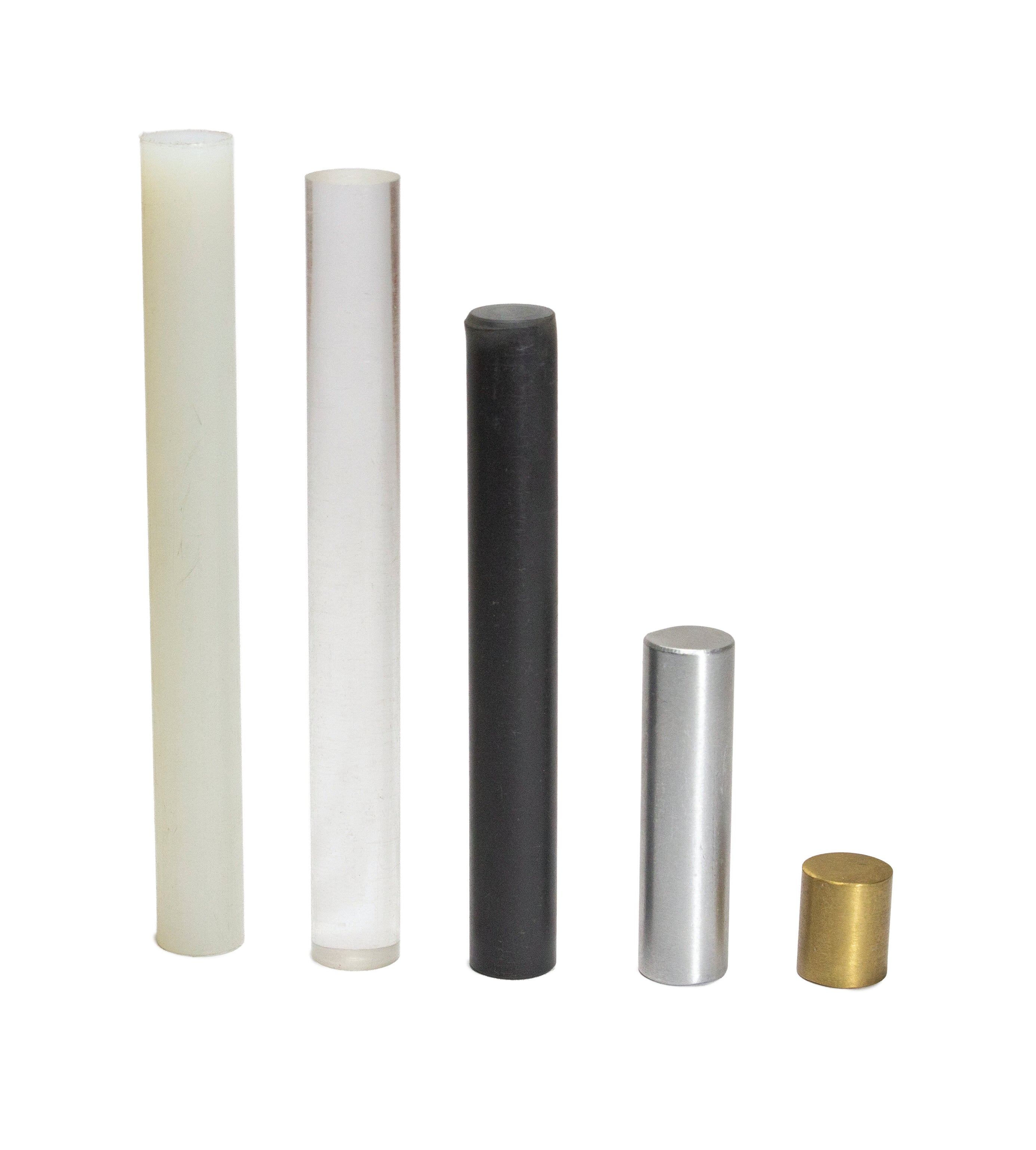 United Scientific® Equal Mass Diverse Materials Cylinders, Set Of 5