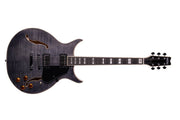 Washburn SH35TB Wing Series Semi Hollow Electric Guitar, Trans Black