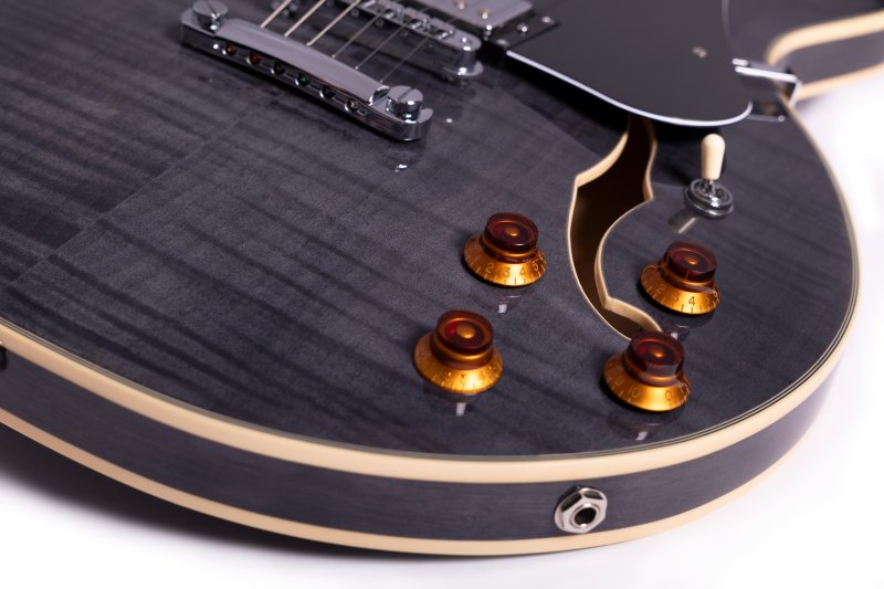 Washburn SH35TB Wing Series Semi Hollow Electric Guitar, Trans Black