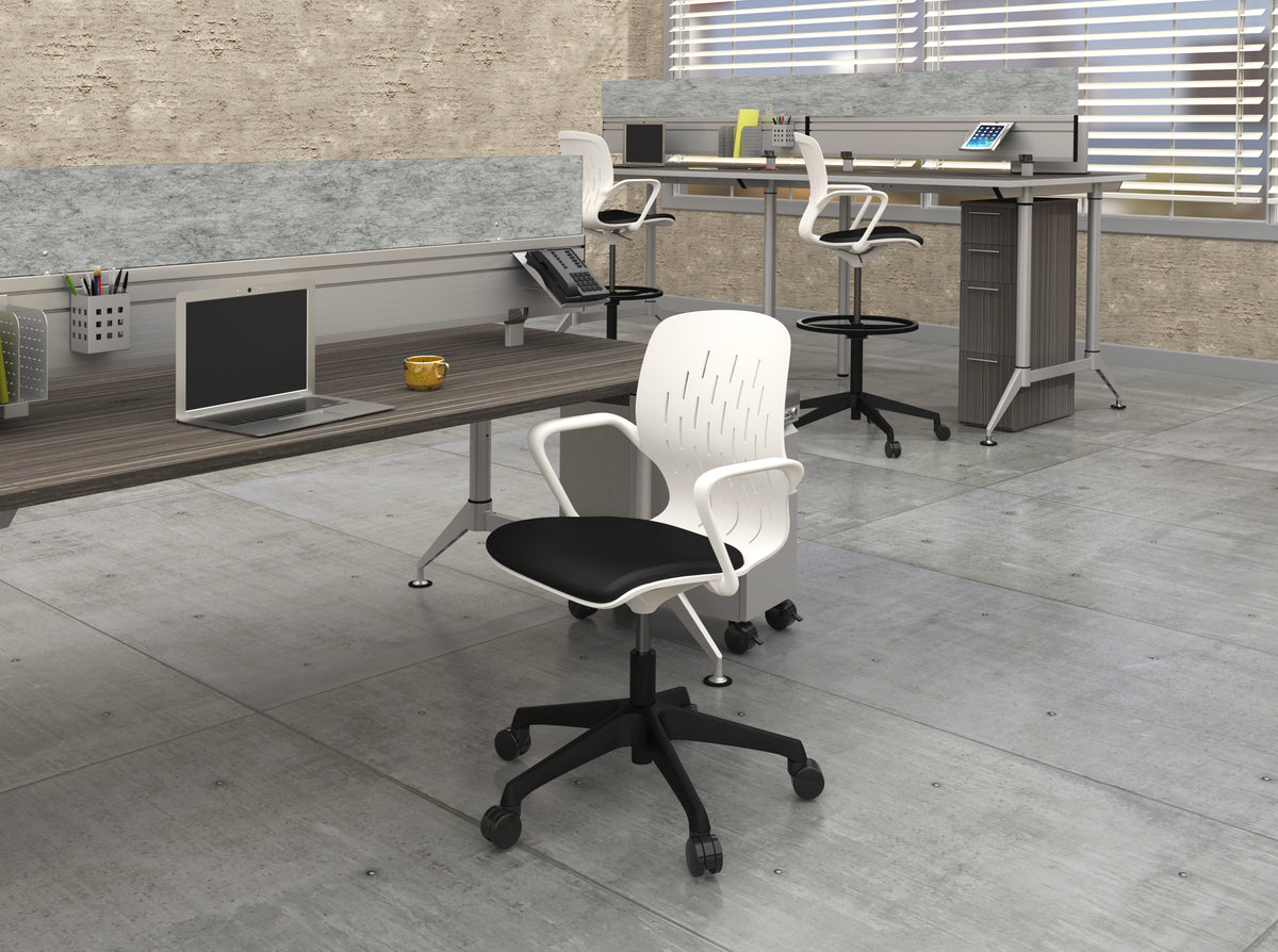 Shell Ext Hgt Task Chair White