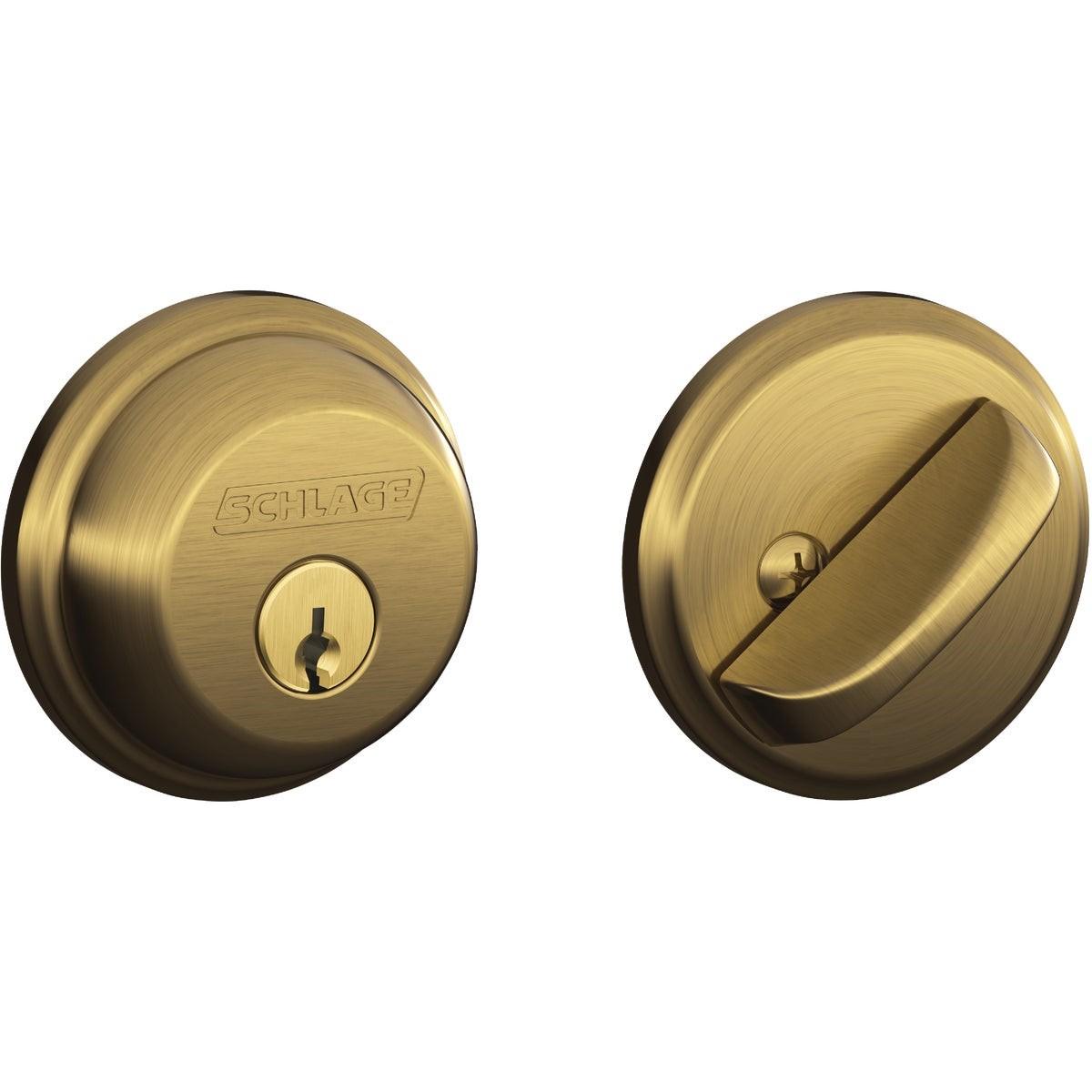 Schlage Antique Brass Single Cylinder Deadbolt