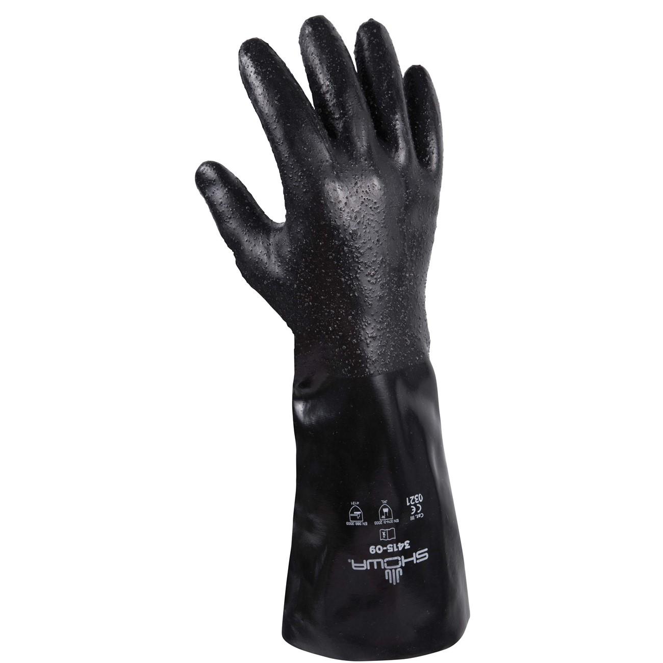 Chemical Resistance Glove, Size: Medium; Coating Material: Neoprene; Length: 13.5; Grip: Rough