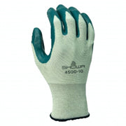 SHOWA® 4500 General purpose, nitrile-coated palm-dipped,  light green w/green dip, nylon seamless shell/extra small