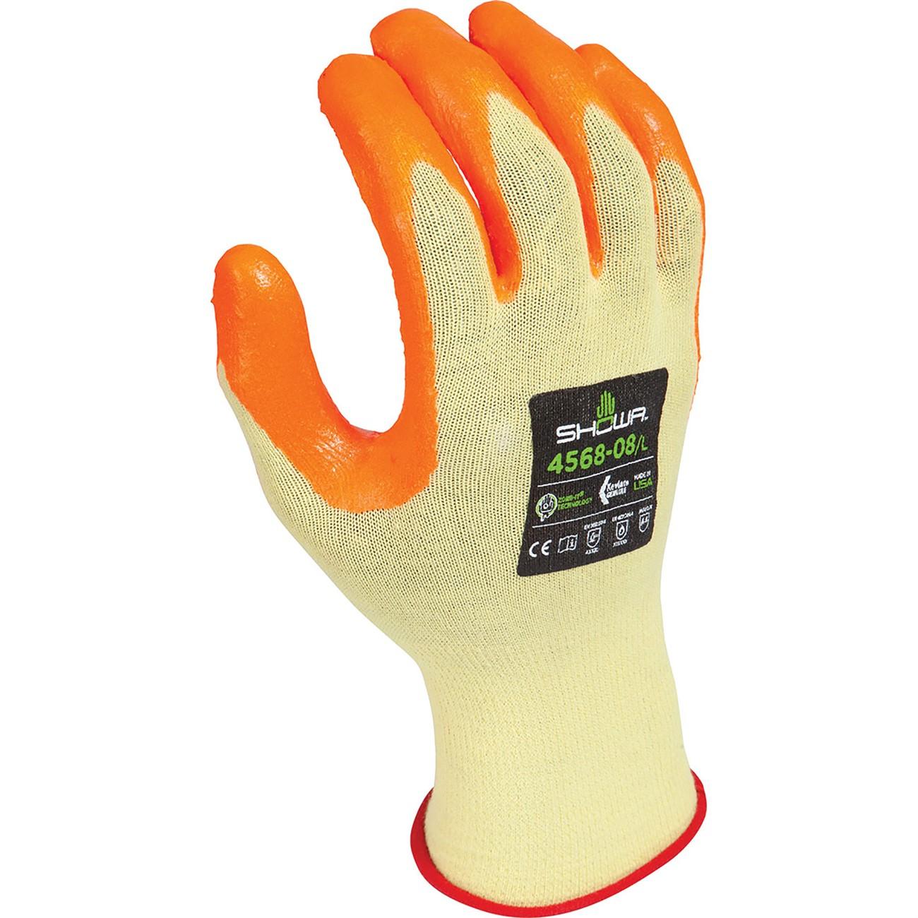 4568XXL-10 Showa, Cut Resistant Glove, 2X-Large, A4 Cut, Nitrile, Yellow, 11.4 L