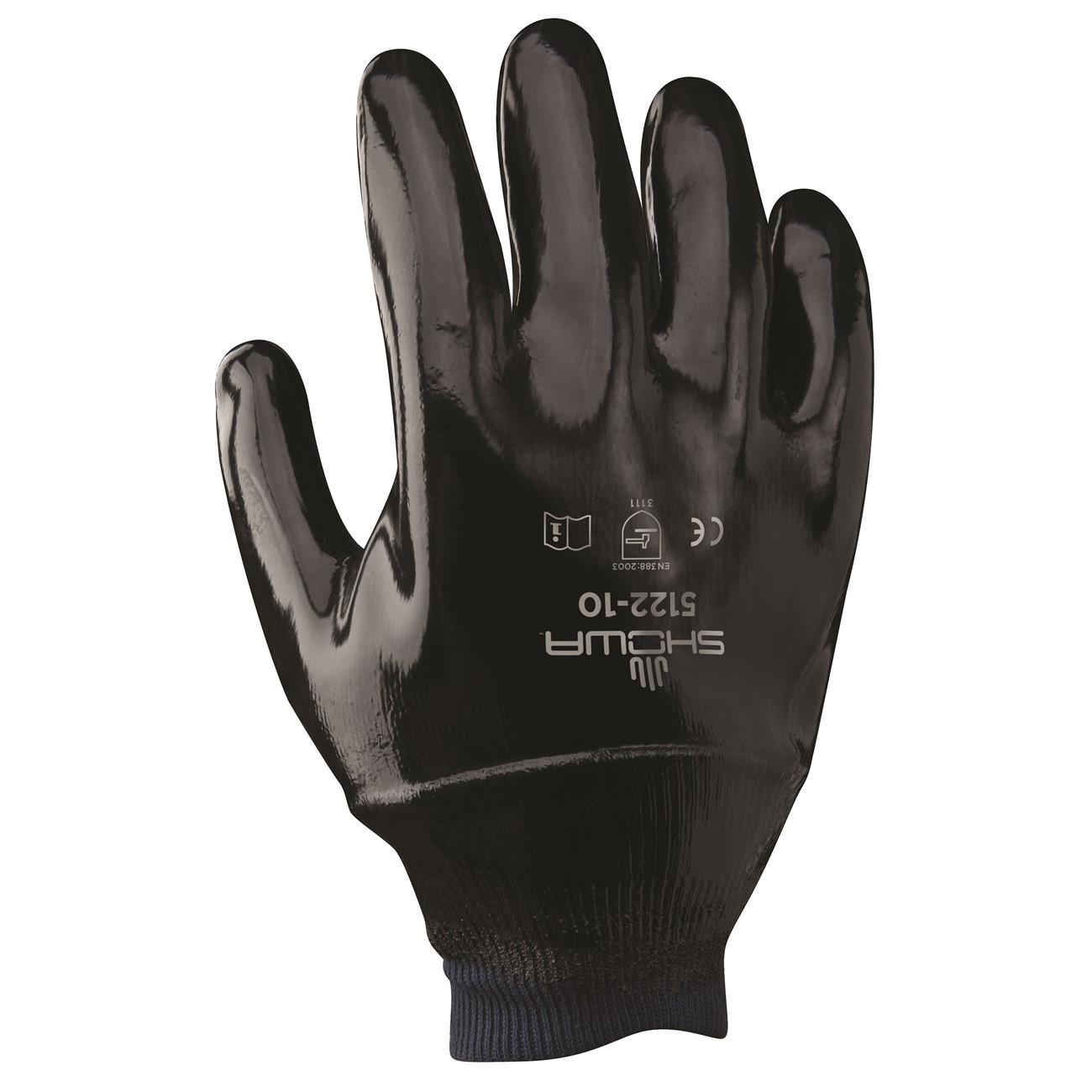 Chemical Resistance Glove, Size: Large; Coating Material: Neoprene; Length: 13.5; Color: Black; Grip: Smooth