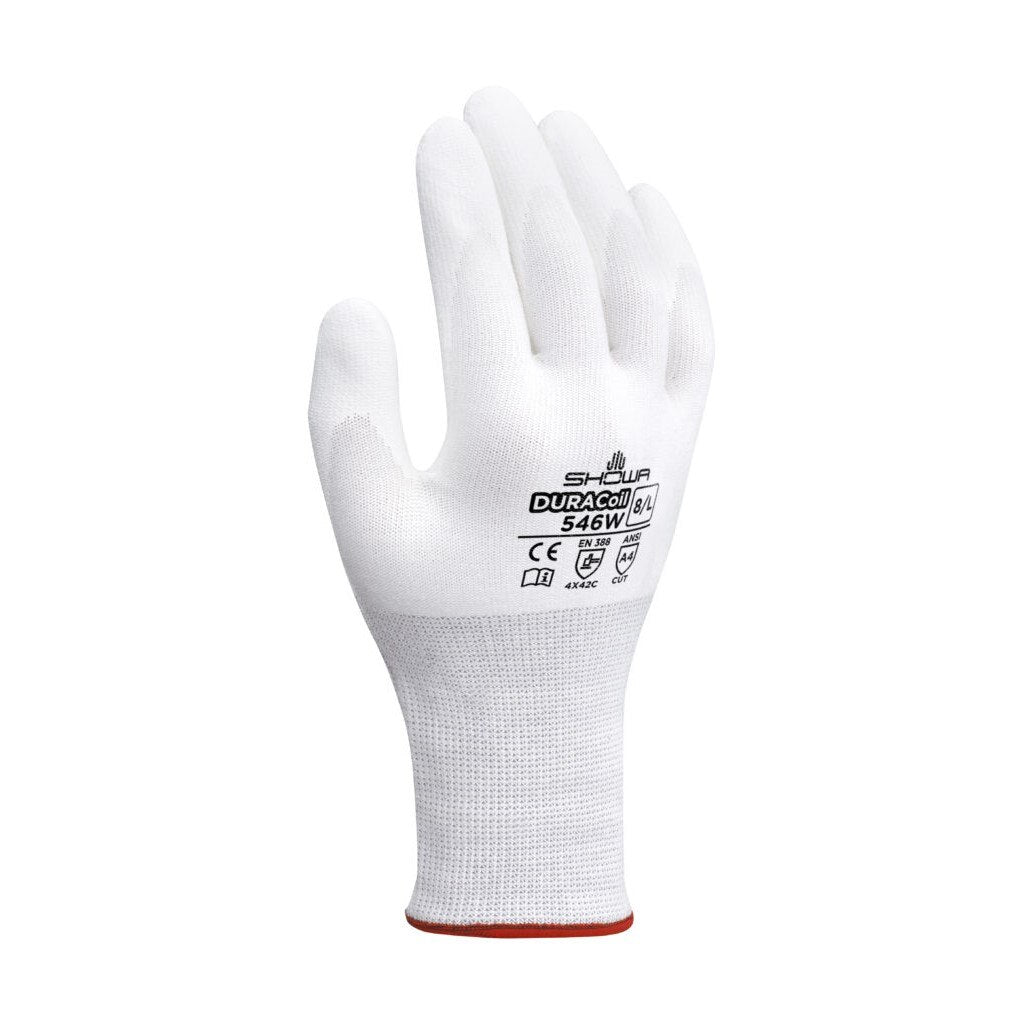 546WS-06 Showa, Cut Resistant Glove, Small, A3 Cut, White, 9.5 L