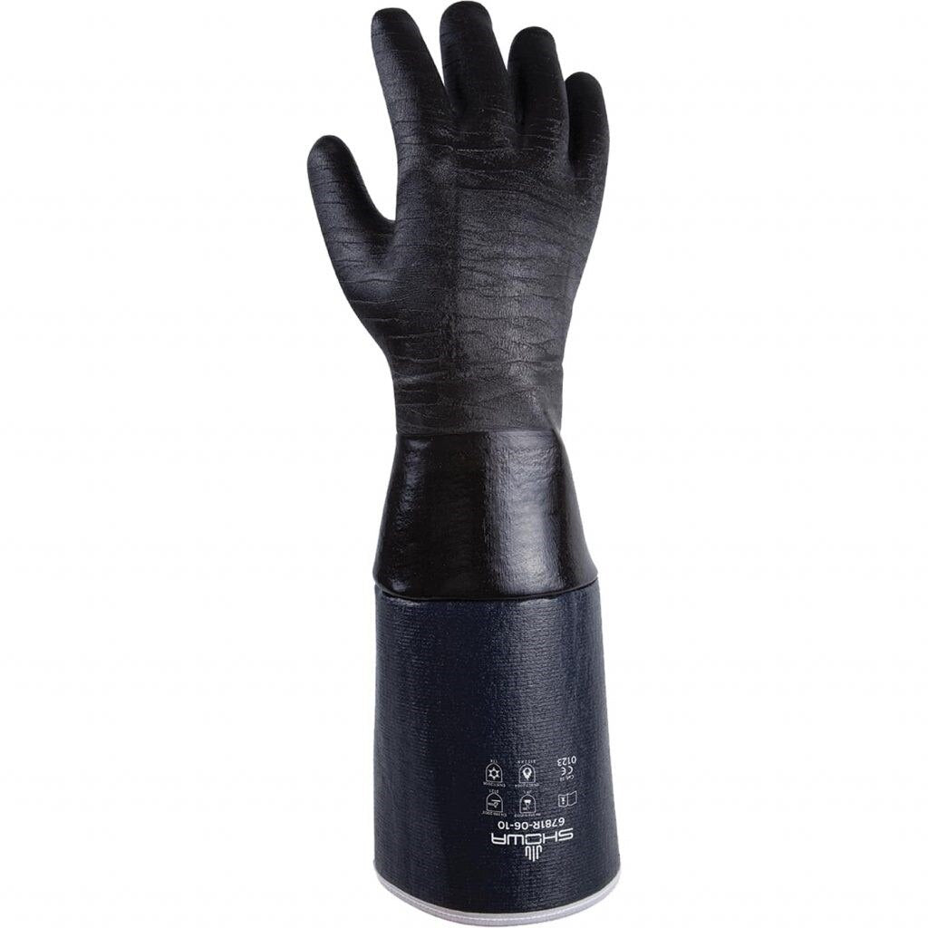 Chemical Resistance Glove, Large, 18.5 L, Black