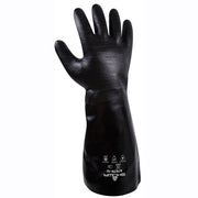 Chemical Resistance Glove, Size: Large; Coating Material: Neoprene; Length: 14.3; Color: Black; Grip: Rough