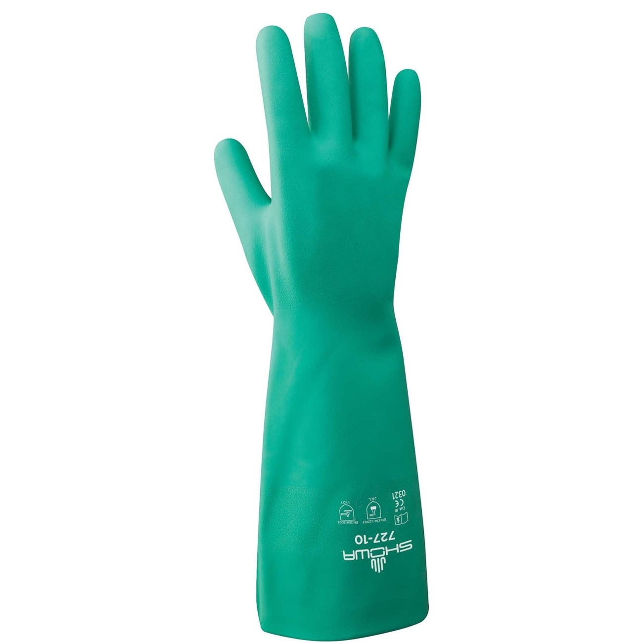Chemical Resistance Glove, X-Large, 13 L, Light Green