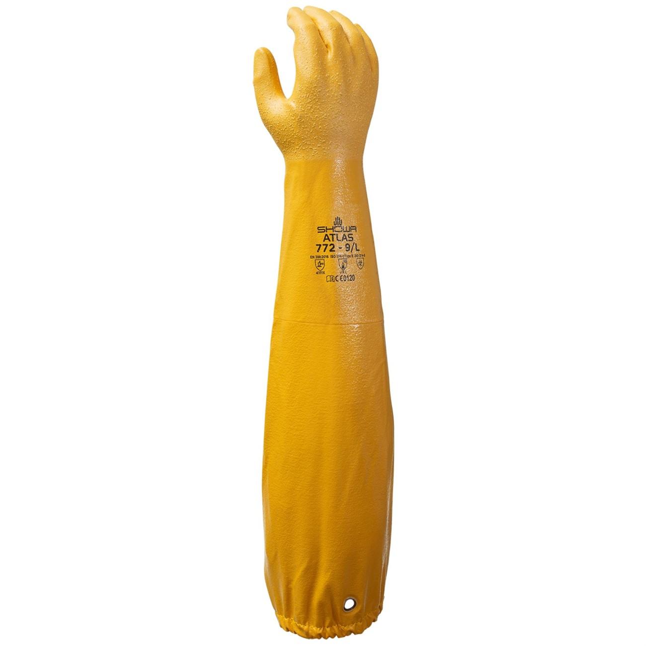 Chemical Resistance Glove, ATLAS, X-Large, 13.5 L, Yellow