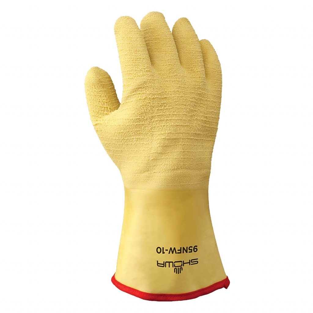 95NFW-10 Showa, Cold Weather Glove, Large, 14.3 L, Yelllow, Gauntlet Cuff