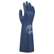 Chemical Resistance Glove, Size: Small; Material: Nitrile; Length: 13.5; Color: Blue; Thickness: 15 mil; Biodegradable; Special Feature: Unique Flocking Technology