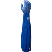 Chemical Resistance Glove, Size: Large; Material: Nitrile; Length: 13; Color: Royal Blue; Grip: Rough