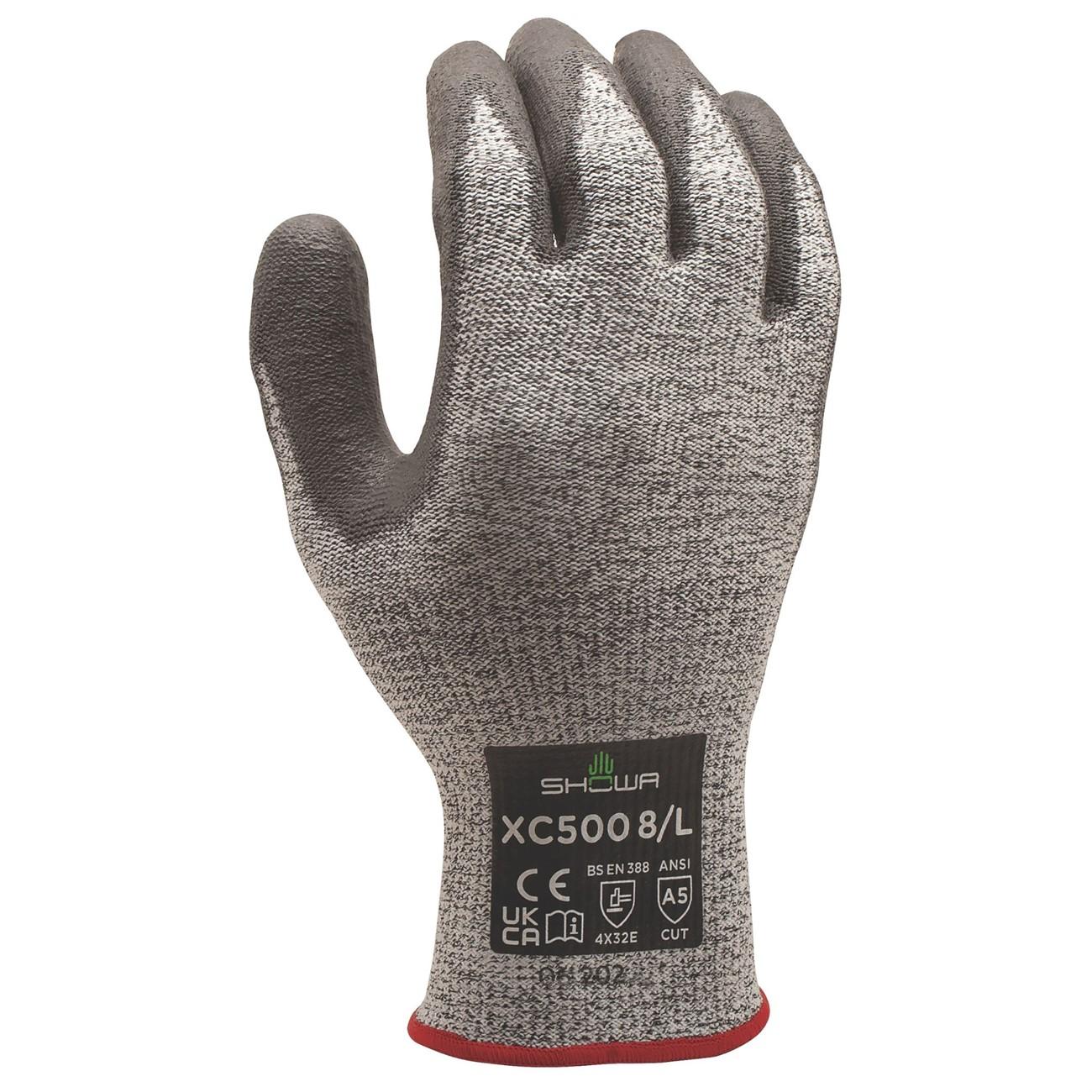 XC500S-06 Showa, Cut Resistant Glove, Small, A5 Cut, Gray, 9 L