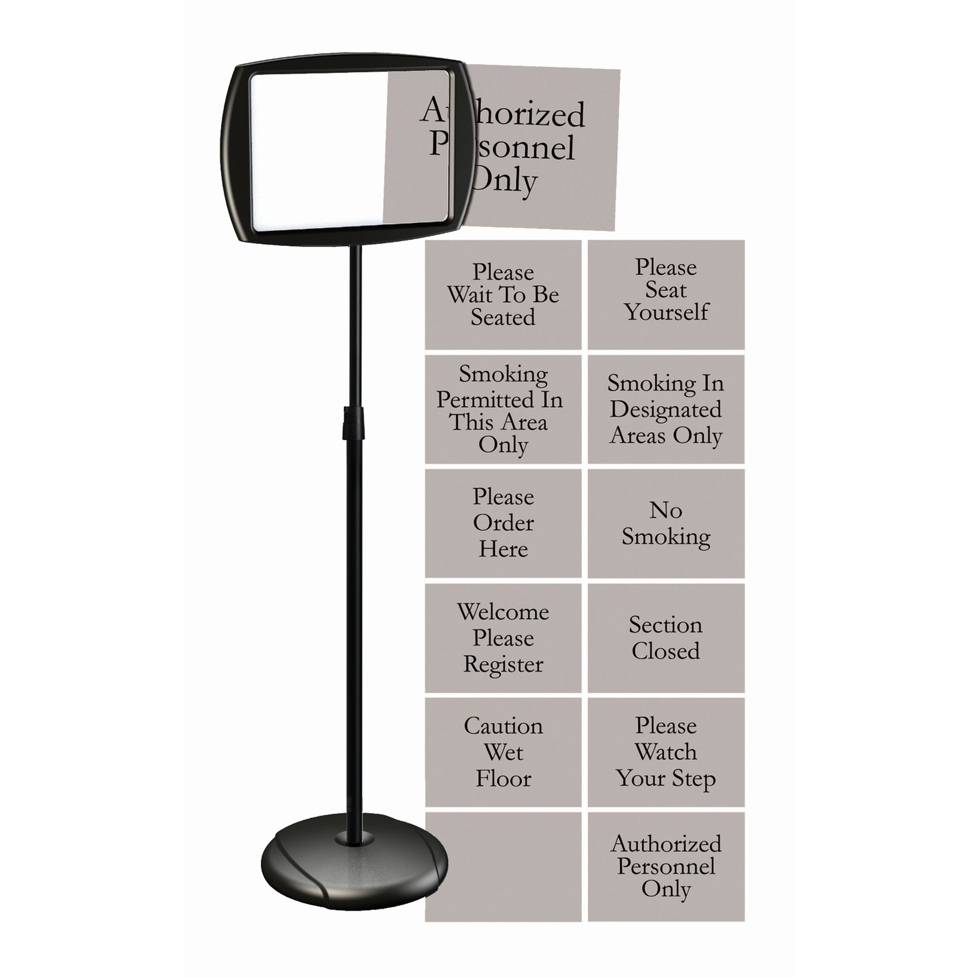 MasterVision Silver Easy Clean Adjustable Sign Stand, 39.4"x15.2" Black