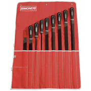 Simonds File Set, 10" Bastard Round and Half Round, 9 Pcs.