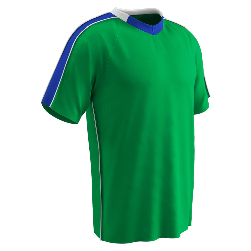 MARK Soccer Jersey - Neon Green Royal White - Youth - Small