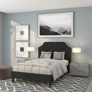 Brighton Full Size Tufted Upholstered Platform Bed in Black Fabric
