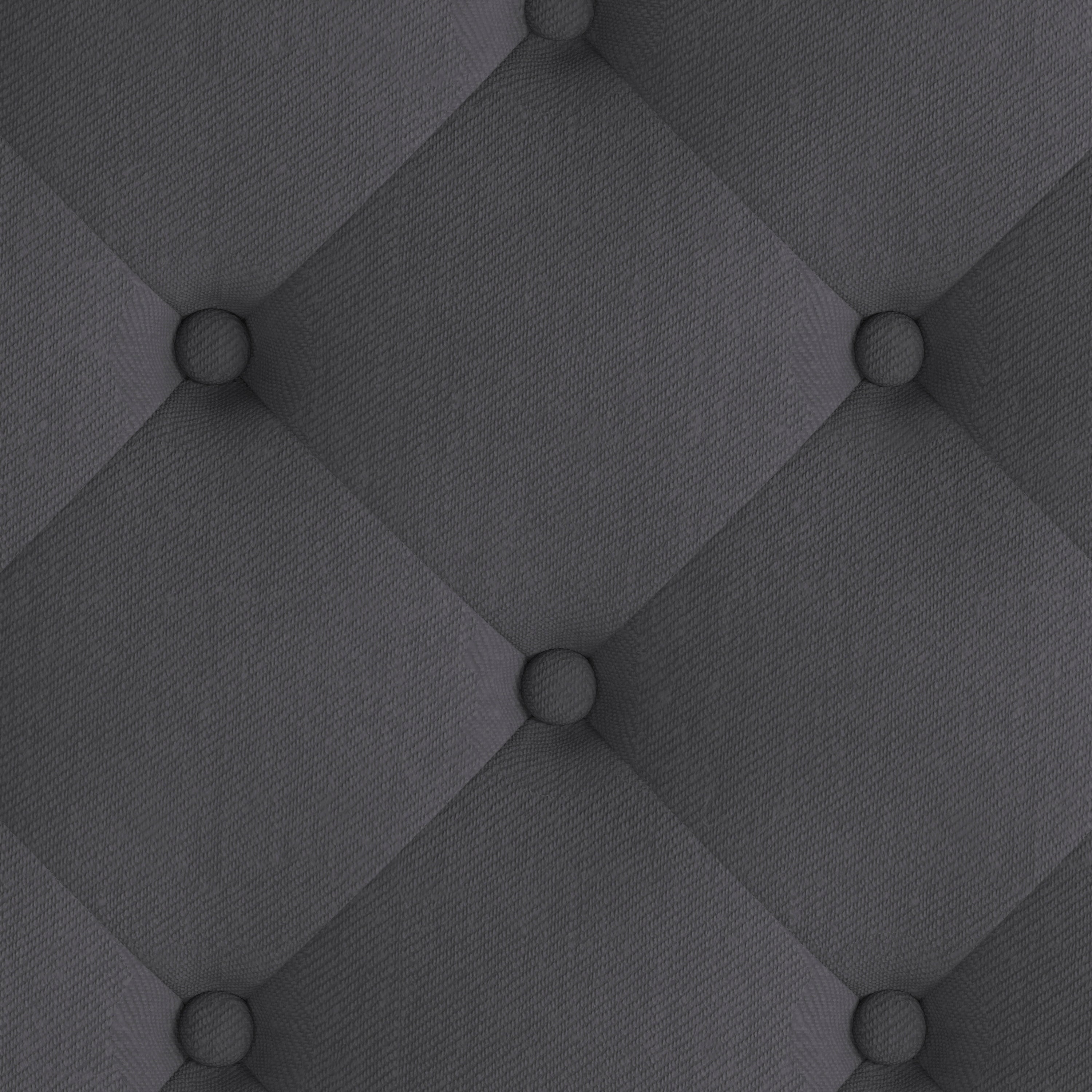 Brighton King Size Tufted Upholstered Platform Bed in Dark Gray Fabric