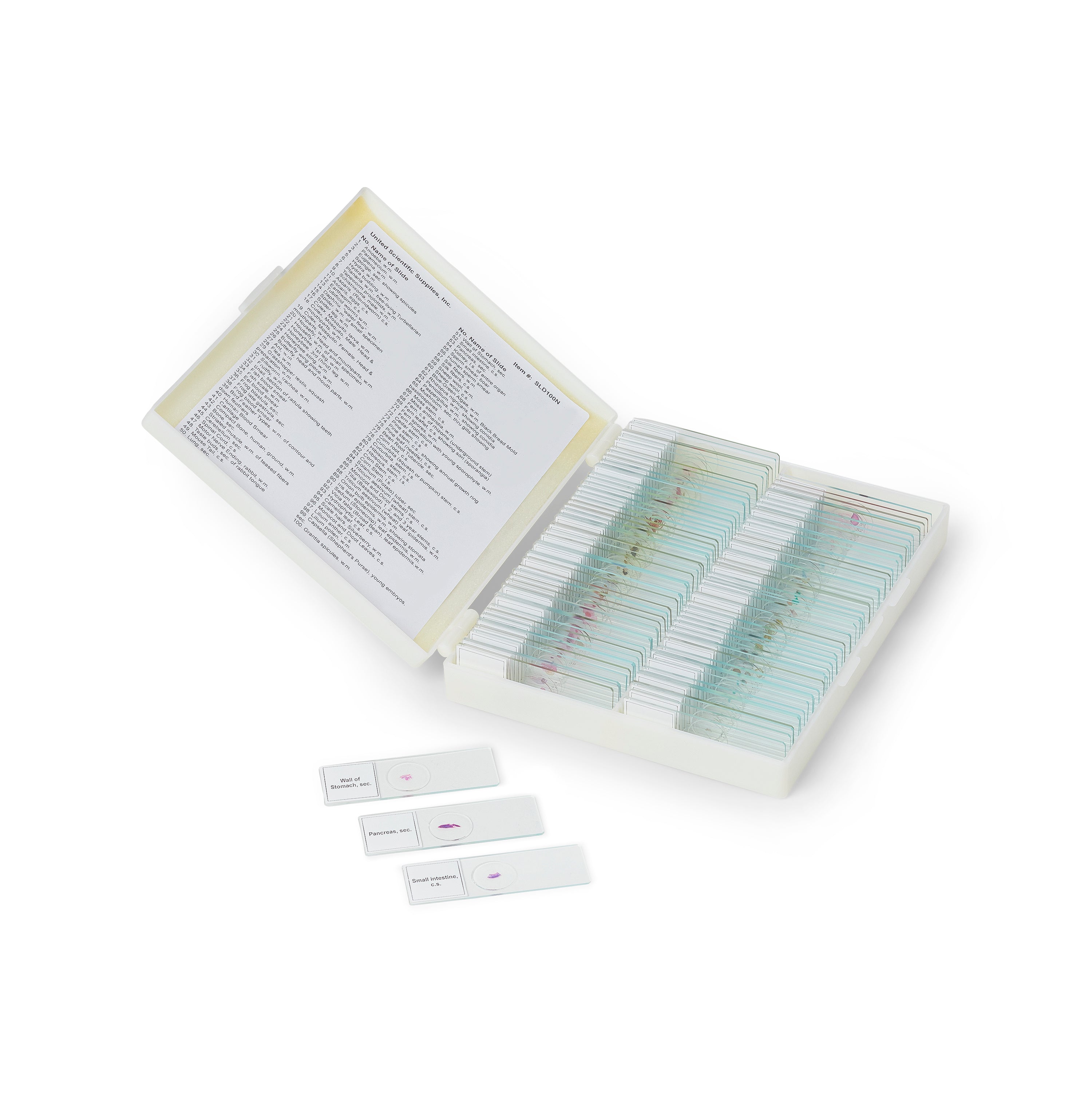 United Scientific® Prepared Slide Set, 100 Slides