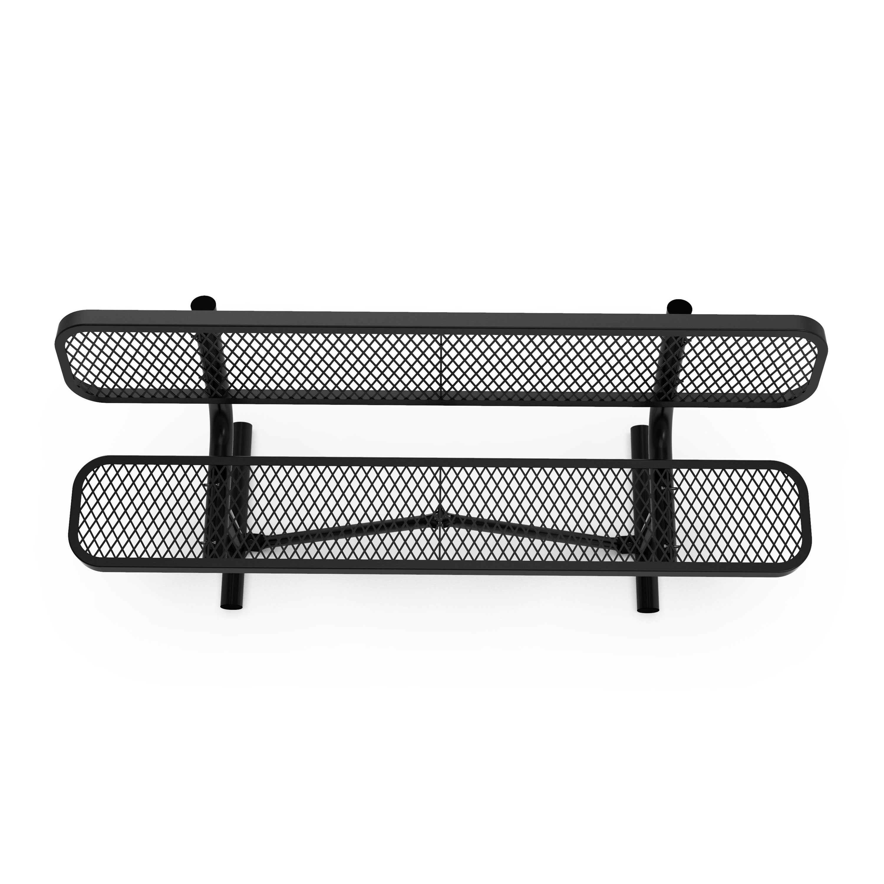Sigrid 6' Outdoor Bench with Backrest, Commercial Grade Expanded Metal Mesh Seat and Backrest and Steel Frame in Black