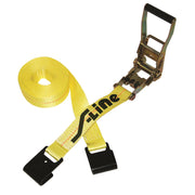 2" x 27' RATCHET w/Long Wide Handle & Flat Hooks, 3,333 lb WLL, bulk 10 per case