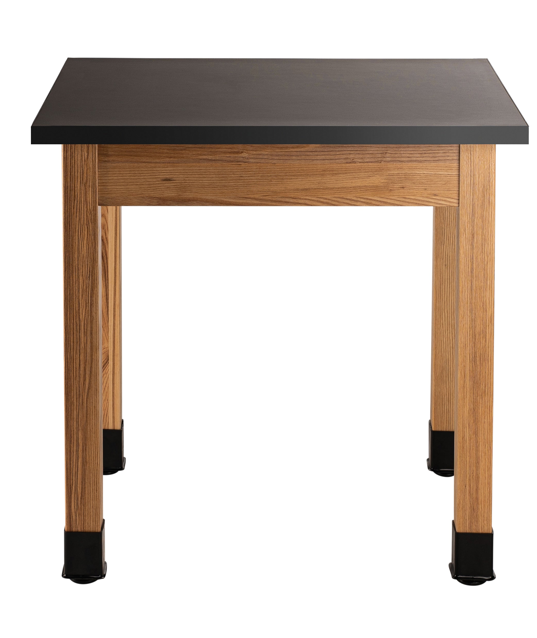 NPS® Wood Science Lab Table, 24"x30"x30", Phenolic Top, Surface Color: Black, Frame Color: Ash (Optional Castor Add-On)